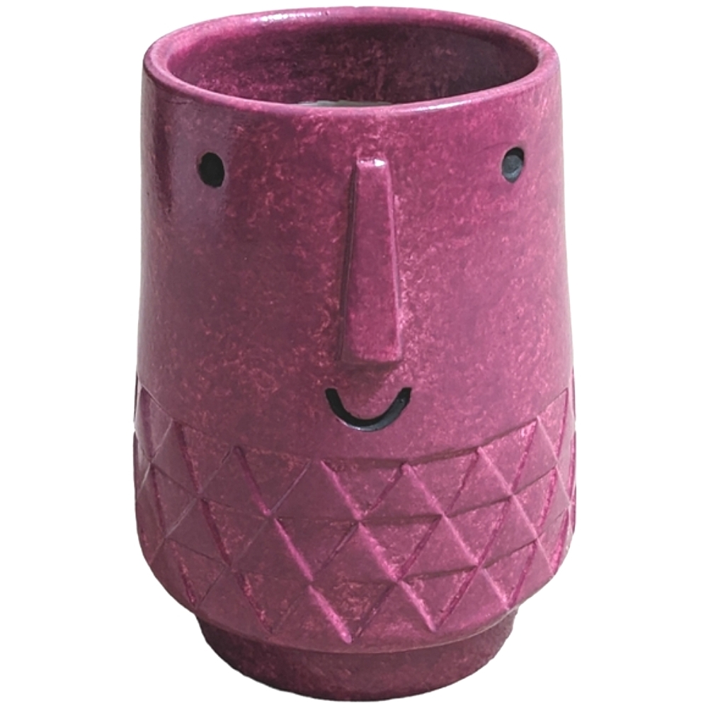 Vintage Pier 1 Imports Magenta Face Planter Vase Ceramic Like New 8" HTF